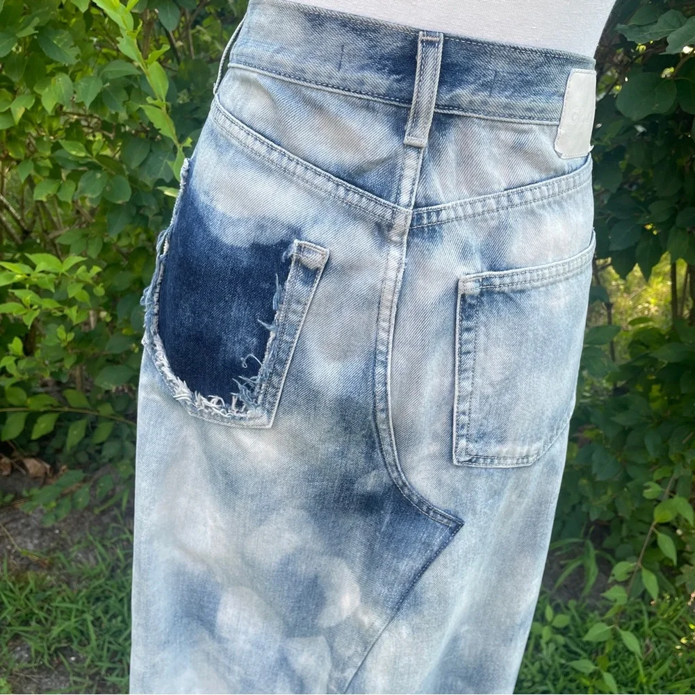 GRLFRND Bianca Reconstructed Split Hem Maxi Jean Skirt in Marble Hill - Picture 13 of 16